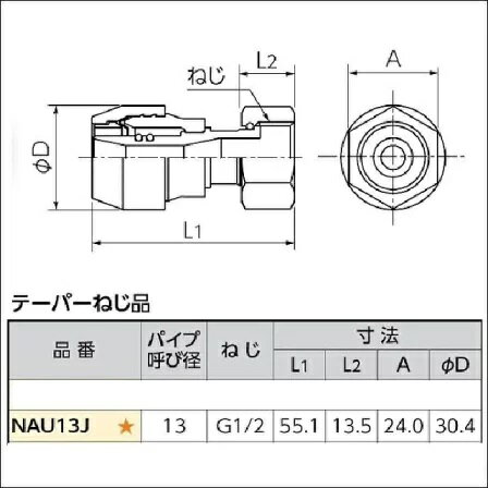 10個セット NAU13J ユニオンメスアダプ...の紹介画像2