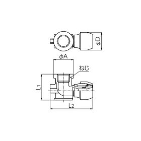 継手屋の10個セット NAE13JRDRP 水栓エルボ ブリヂストン プッシュマスター 継手 ポリブデン 接手 給水 給湯 エコキュート 配管｜アングル2
