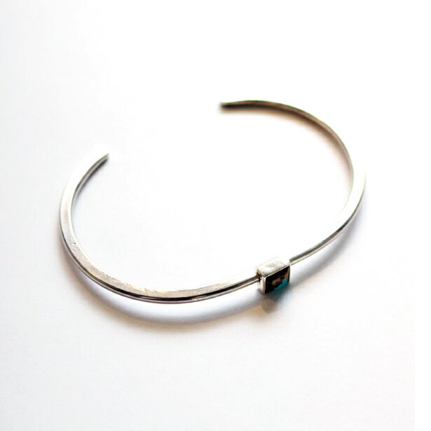 【Sunku Roller Press Bangle (M) W/Turquoise】サンク シルバーバングル シルバー バングル シンプル ターコイズ メンズ...