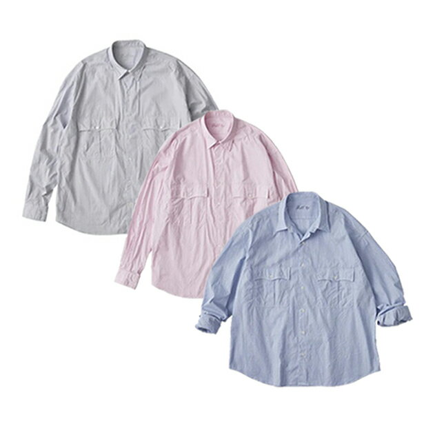 Porter Classic ROLL UP STRIPE SHIRT - ポータークラシック ロールアップシャツ （BLUE）（GRAY）（SAKURA） PC-016-2212