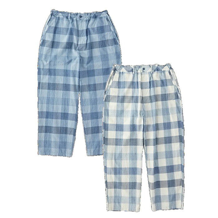 Porter Classic H/W INDIGO CHECK EASY PANTS ポータークラシック H/W インディゴチェックイージーパンツ（BLUE）（LIGHT BLUE）