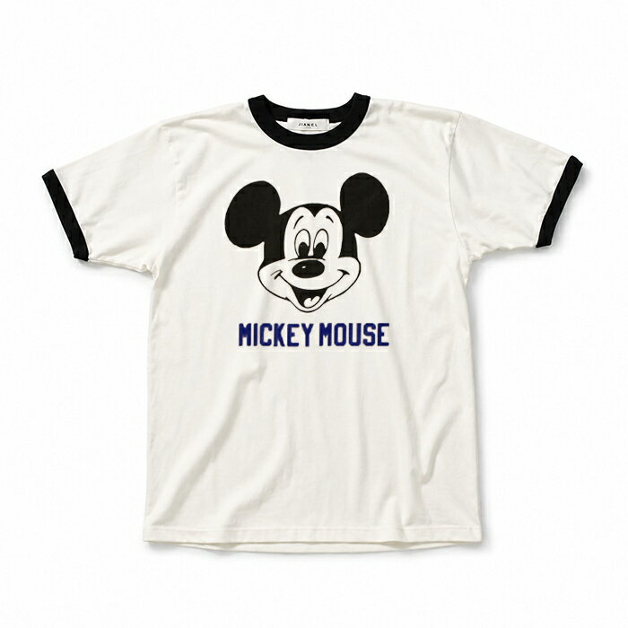 JOHNBULL MICKEY MOUSE ／ RINGER Tシャツ （ホワイト）