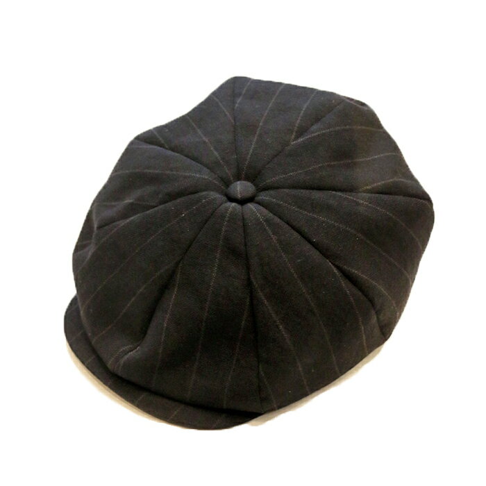 Porter Classic PIN STRIPE LINEN COTTON CASQUETTE ポータークラシック ピンストライプ リネン コットン キャスケット（BLACK）[PC-021-4005]