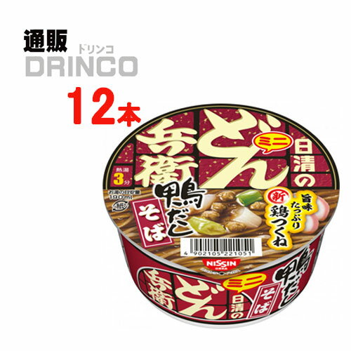 即席めん 日清の どん兵衛 鴨だし そばミニ mini 46g カップ麺 12 食 ( 12 食 * ...