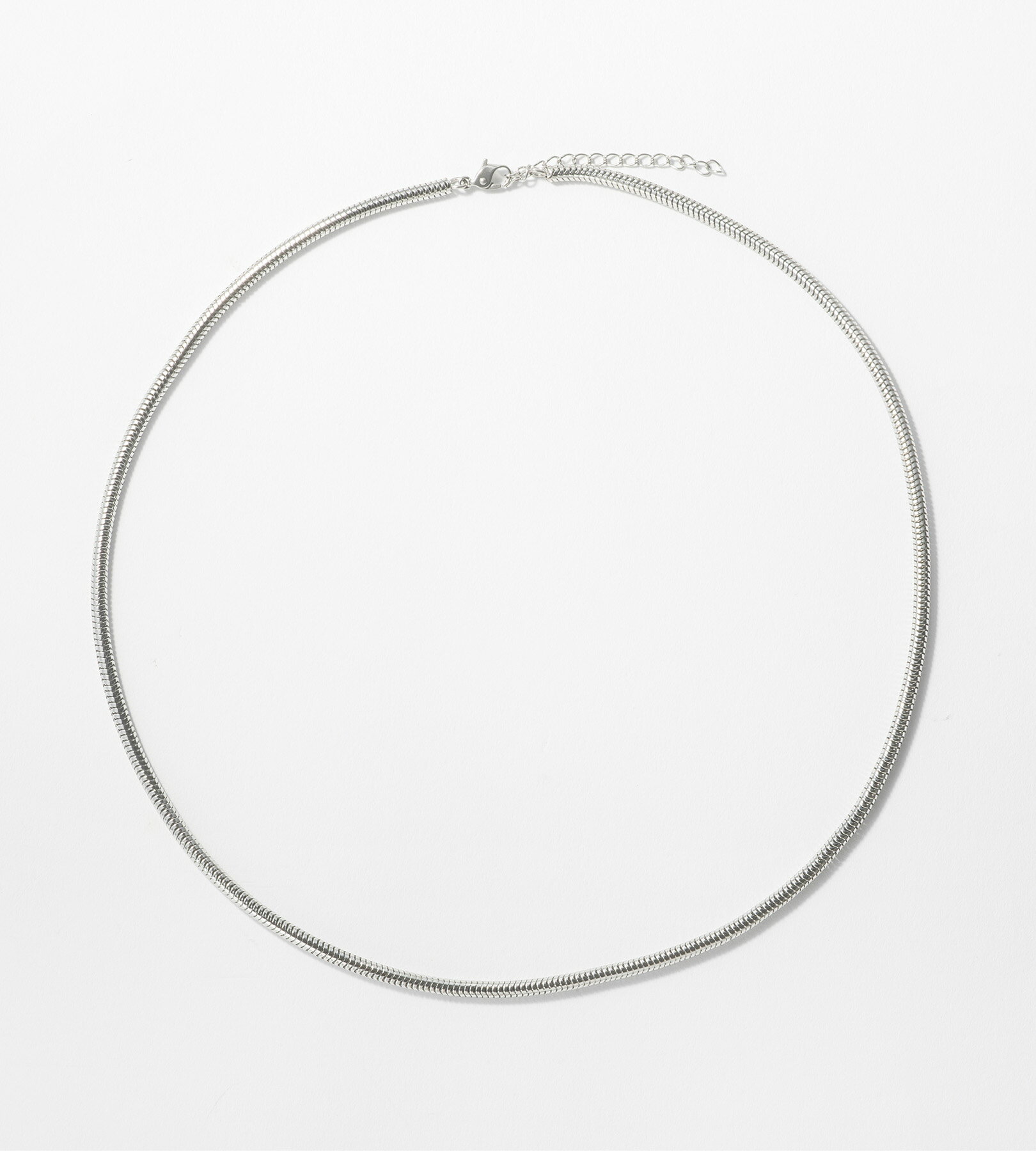 タイムレス ステンレス スネーク チェーン ネックレス メンズ レディース 男女兼用 ジェンダーレス シルバーカラー STAINLESS ワンサイズ 調整可能 ペア お揃い クール