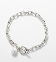 ブレスレット レディース パール 真珠 シルバー 真鍮 チェーン 可愛い オシャレ 金属 S M メンズ ペアアクセ ペアコーデ リンクコーデ リンク リンクチェーン ストーンチャーム ブレスレット LINK CHAIN STONE CHARM BRACELET tsui ツイ
