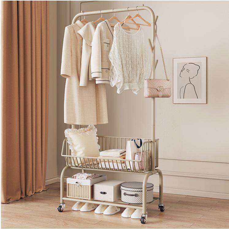 ハンガーラック おしゃれ コートハンガー ポールハンガー コート掛け リビング 収納 キャスター付き 衣類収納 可動棚 北欧 ワードローブ 収納