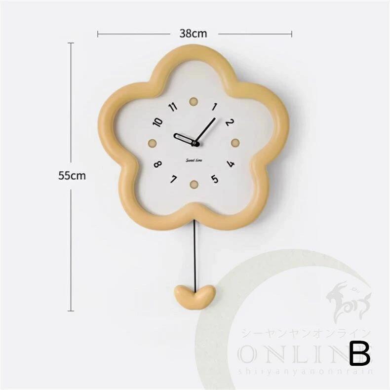 振り子時計 掛け時計 花　はな 時計 結婚祝い 新築祝い 北欧 引っ越し祝い 雰囲気オフィス 寝室 リビング　便利　 耐久性 静音 オフィス 雑貨 卓上時計 電池式 時計 おしゃれ 誕生日祝い プレゼント ギフト プレゼント 掛け時計 おしゃれ