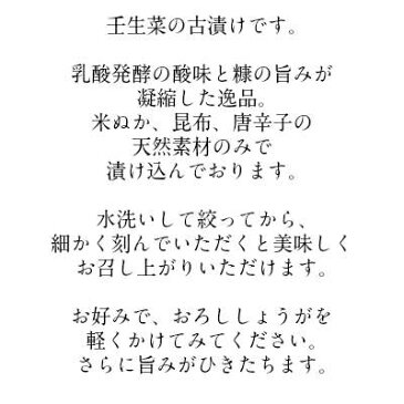 壬生菜の糠漬け【宅配便】