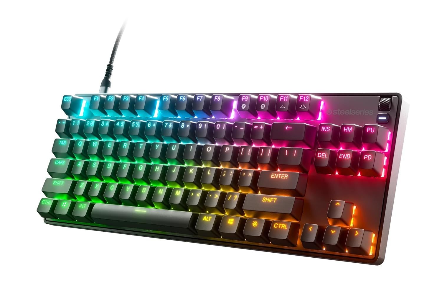 SteelSeries Apex 9 TKL US ゲーミングキーボード テンキーレス 有線 英語配列 OptiPoint光学スイッチ搭載 レスポンスタイム0.2ms アクチュエーションポイント1.0mm設定可能 高耐久 PC周辺機器 eスポーツ