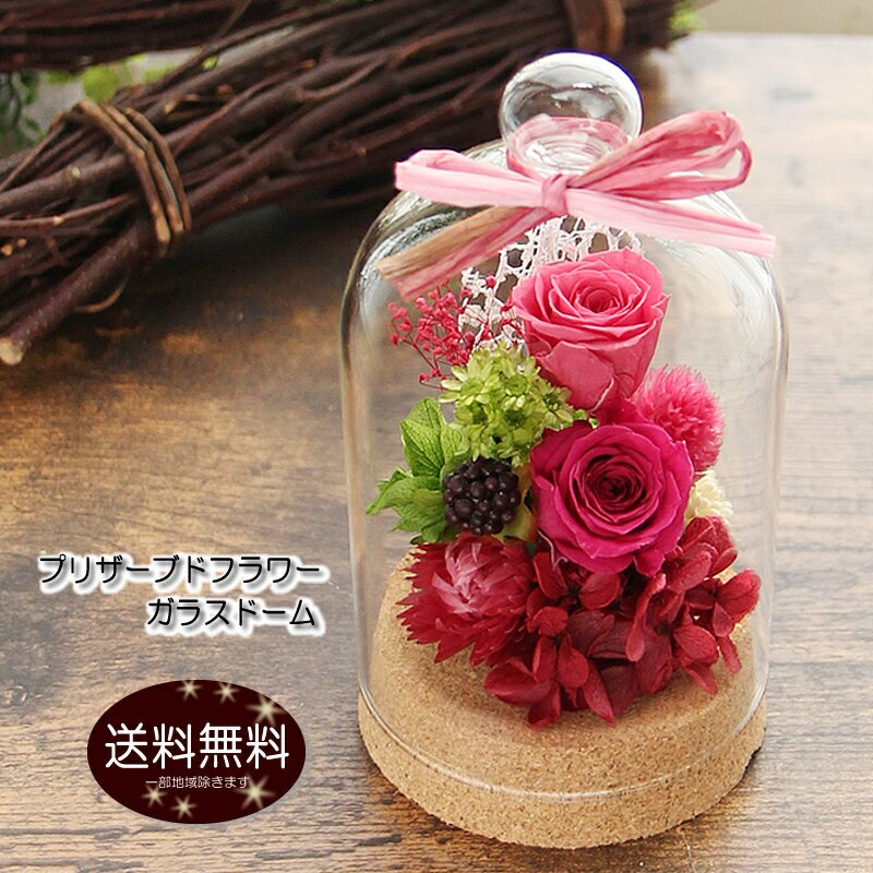 プリザーブドフラワー ガラスドーム ハッピー 花 ギフト プレゼント 誕生日 お祝い 結婚記念日 卒業祝い 入学祝い 退職祝い 歓迎 送別会 結婚祝い 開店祝い 出産祝い 引越し祝い 新築祝い お見舞い ペット お供え 仏花
