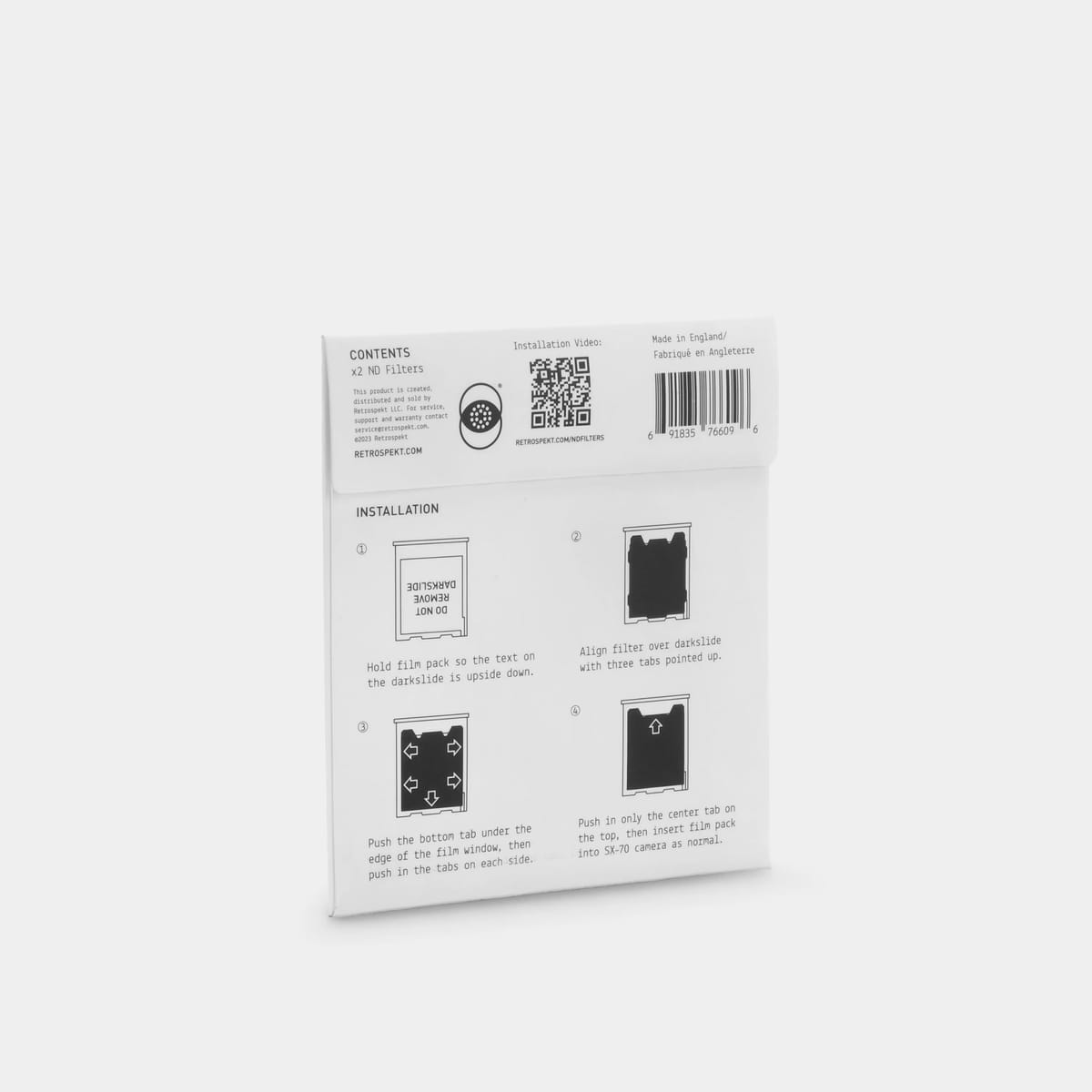 SX-70インスタントフィルムカメラ用NDフィルター(2個パック)