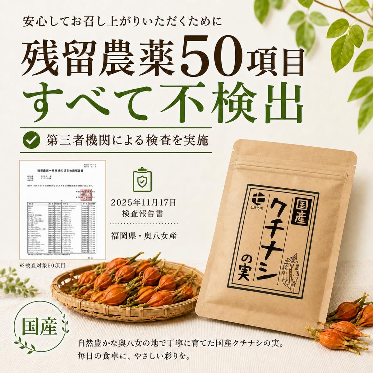 七座の雫 [クチナシの実] 5個入り 国内産 残留農薬検査済み 山梔子 自然の着色料 おせち料理 栗きんとん 栗の甘露煮 福岡県産 tsukasa-shop-10059474 ブルースカイショップ サンプル画像2