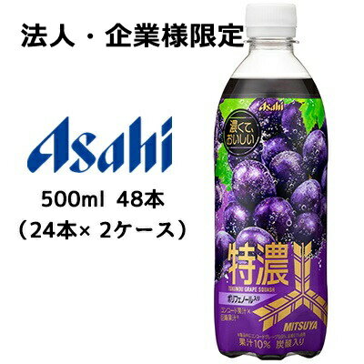  アサヒ 三ツ矢 特濃 グレープスカッシュ PET 500ml 48本( 24本×2ケース) MITSUYA 巨峰 送料無料 42903