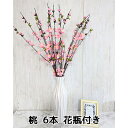 【ポイント5倍 期間限定】【個人様購入可能】● 桃 6本 花瓶付き (P-650) 造花 人工 観葉植物 フェイクグリーン 送料無料 94320
