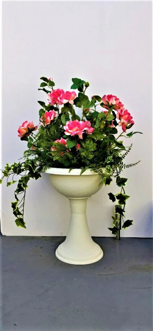 【個人様購入可能】●造花 ガーデンローズプランター [ zw-121 ] 送料無料 98118