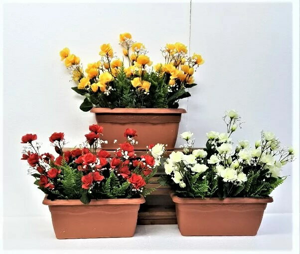 【個人様購入可能】●造花 ローズプランター3点セット [ rs-700 ] 3色のお好きな組み合わせをお選びください 送料無料 98123