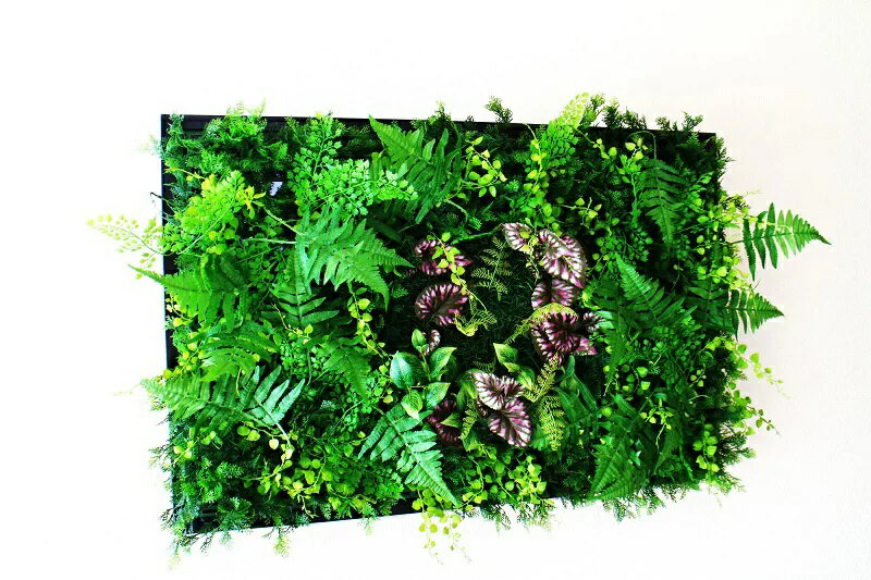 【個人様購入可能】●造花 人工観葉植物 グリーンパネル 90cm×60cm 触媒加工 [ wskp-5 ] 送料無料 98132