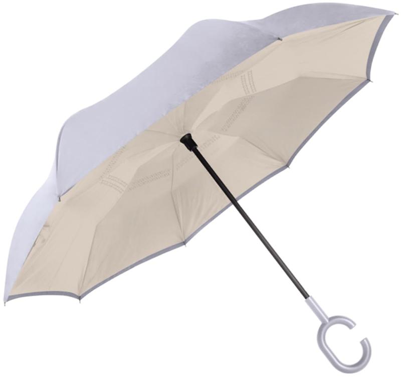 Rainbow Drop クラックス リバースアンブレラ 60cm 手開き 雨傘 逆さ傘 (ブルーグレー×ライトグレー)