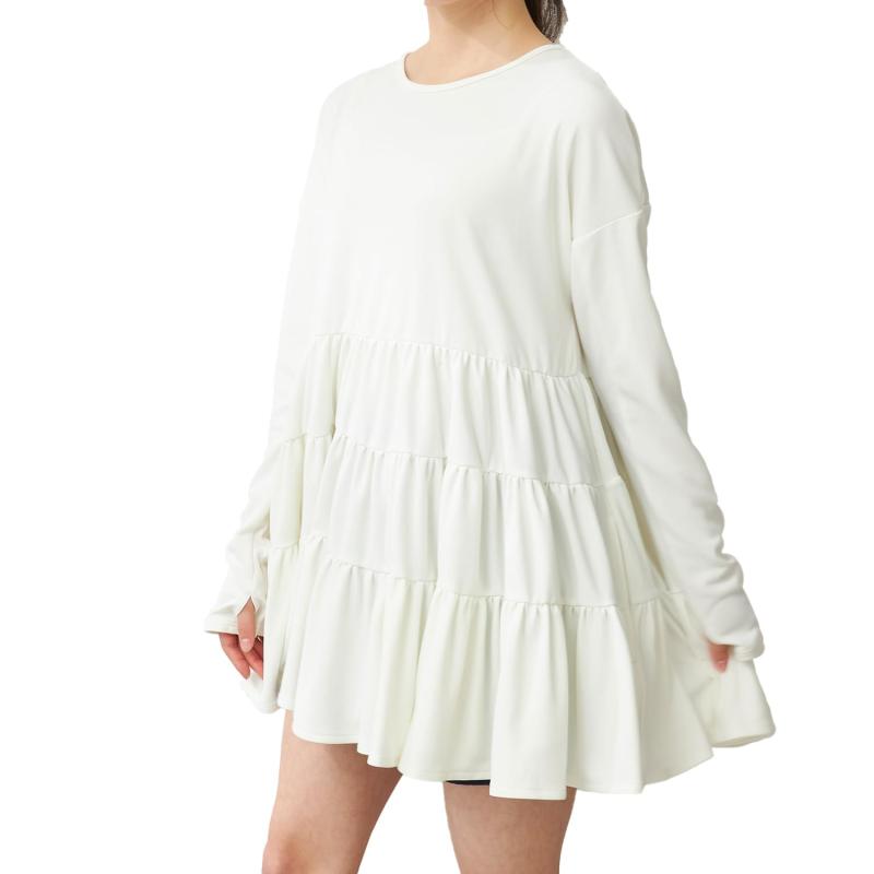 SPOPANS(スポパン) ラッシュガードティアード フレアギャザー 水陸両用 UV遮蔽率95%以上 314060レディース