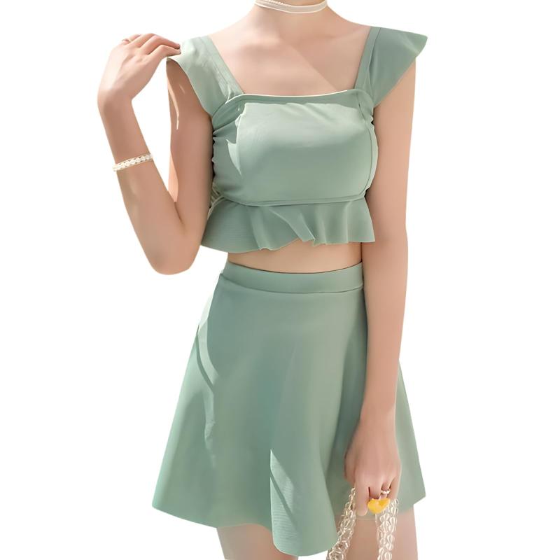 [inotenka] 水着 レディース 体型カバー ビキニ タンキニ セパレート 2点セット ビスチェ 可愛い フリ..