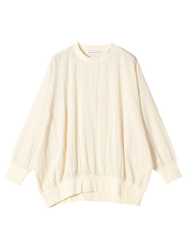 [カランシエル] 洗濯機可能 ウィービング ジャカード コクーン プルオーバー レディース 612010012