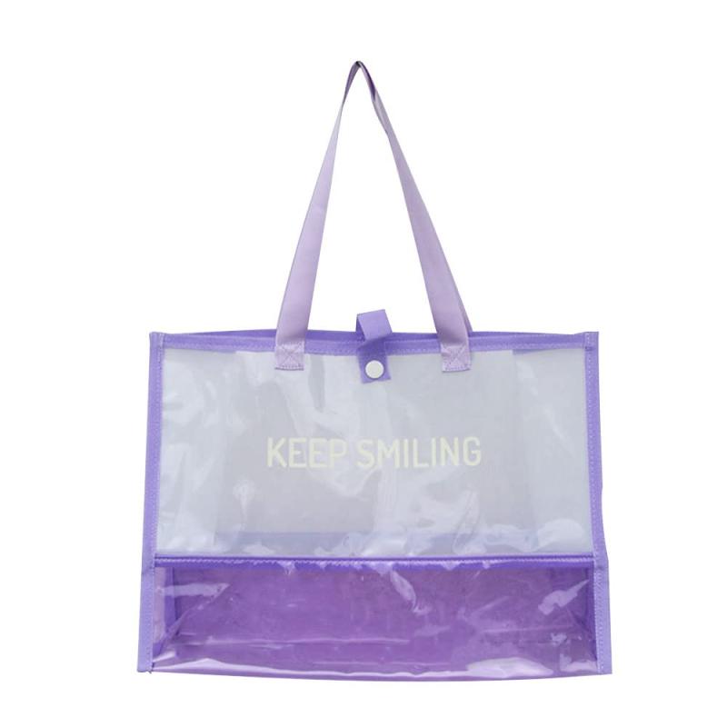 プールバッグ 女の子 男の子 子供 ビニール プール バッグ 小学生 SMILE サイズ：L