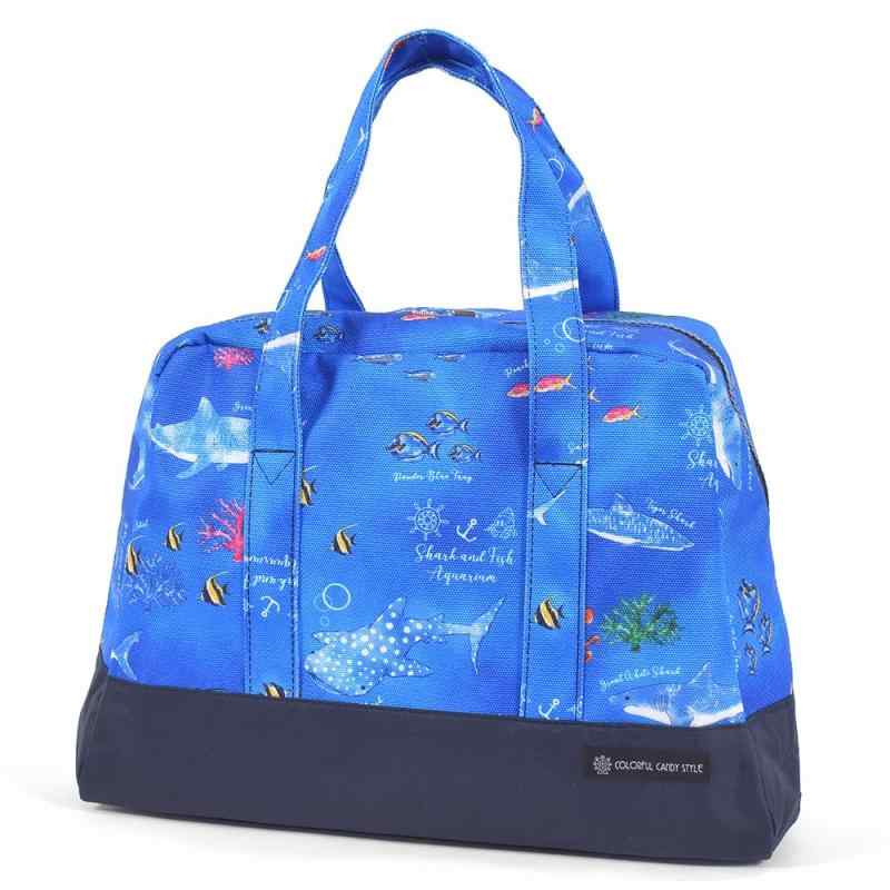 [COLORFUL CANDY STYLE] セミボストン(プールバッグ) 撥水 軽量 電車 新幹線 乗り物 宇宙 惑星 サメ 汚..