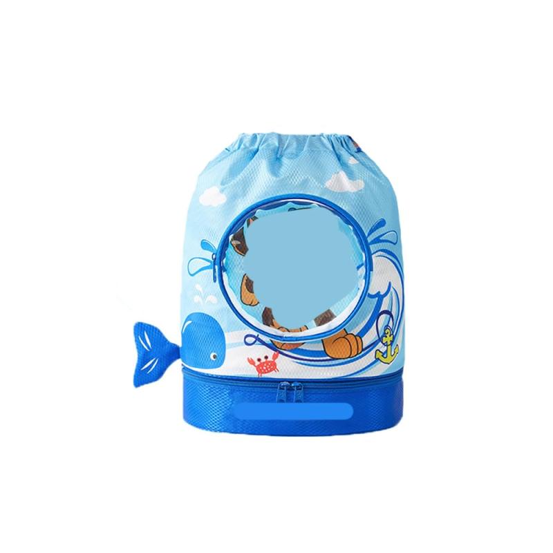 子供用 プールバッグ 男の子 女の子 キッズ 収納バッグ 夏 海 ビーチ プール 水泳 大容量 軽量 乾湿分離 防水 可愛い 水遊び 学校体育 幼稚園 小学生 27cm*14cm*40cm