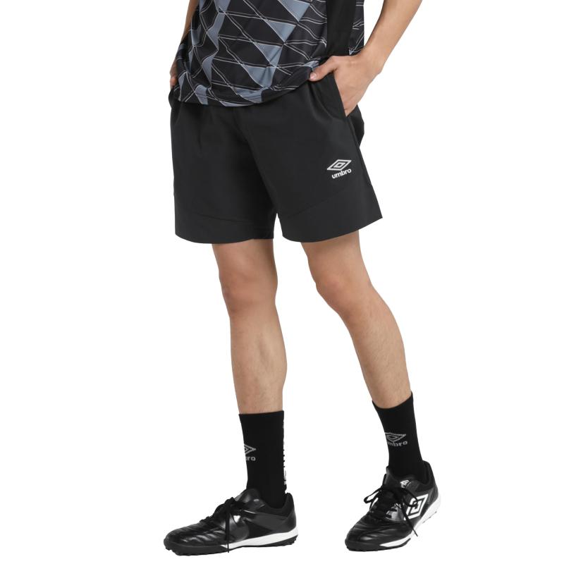 [アンブロ] ハーフパンツ 【THE THIRD by ストレッチウーブンハーフパンツ はっ水 スリップパネル ポケット付き マット UF5SHP32M