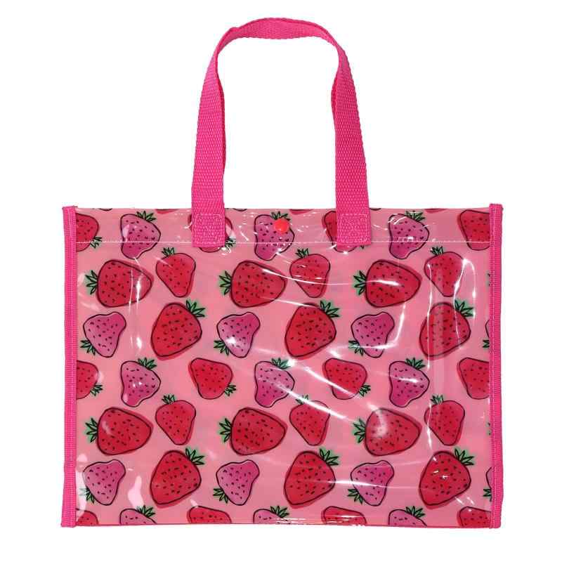 [ぴんくせいる] ガーメントバッグ プールバッグ H：おおきなイチゴ/ピンク