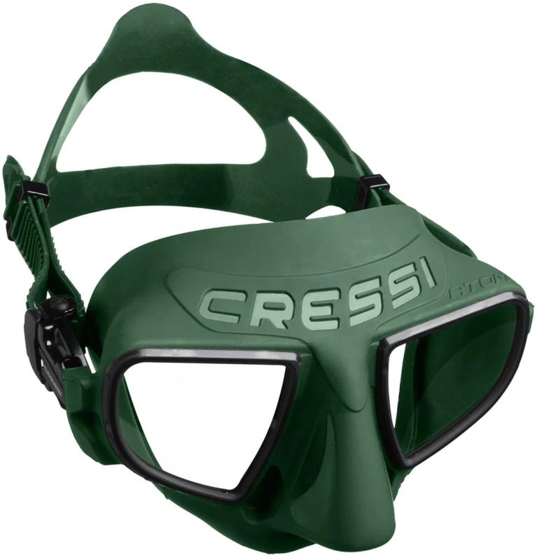 CRESSI フリー ダイビング スピアフィッシング マスク [ ATOM ] 内容積かなり小さめ 傾斜レンズ シリコンスカート 【正規品】