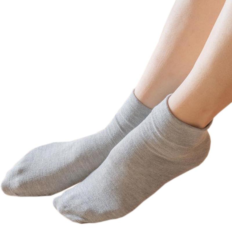 [健まーる] BS岩盤浴 ゆったり綿混くつ下 ブラックシリカ加工 遠赤外線 (グレー) 2701-J-B