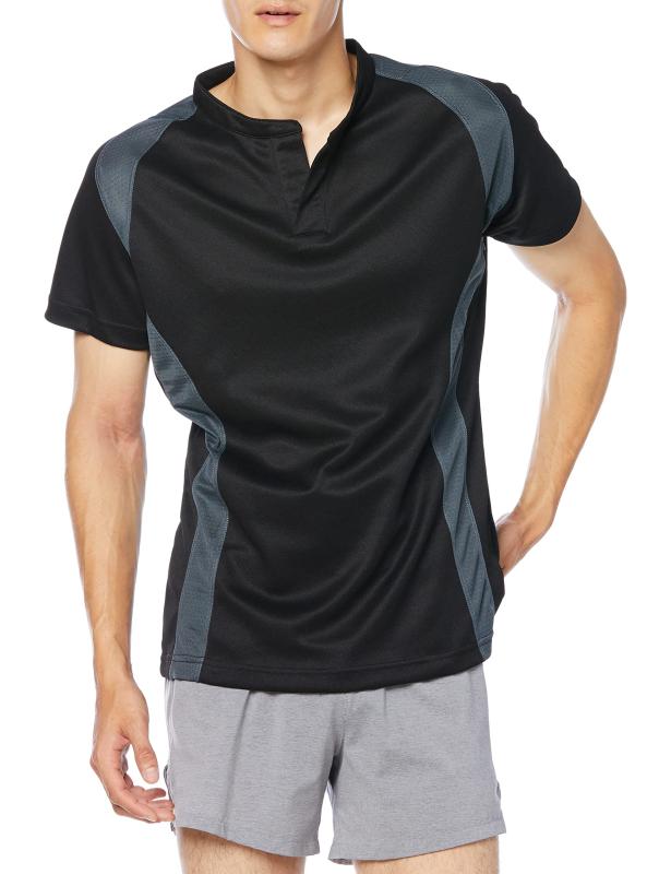 wundou(ウンドウ) ラグビーシャツ 吸汗 速乾 ブラック P3510-34 ブラック(3)