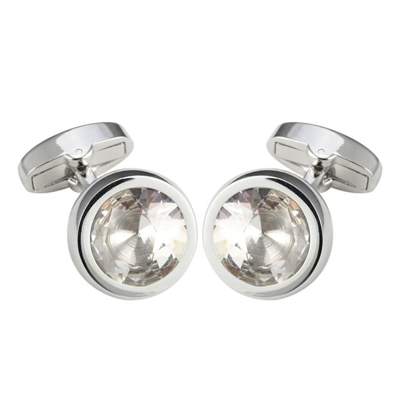楽天つかさストアRockyu カフス オニキス おしゃれ シルバー クリスタルカフス スタッド 結婚式 セット DIYカフス 七色 ラウンドカフス ステンレス シンプル おしゃれ かっこいい ビジネス スーツ 紳士 カフリ