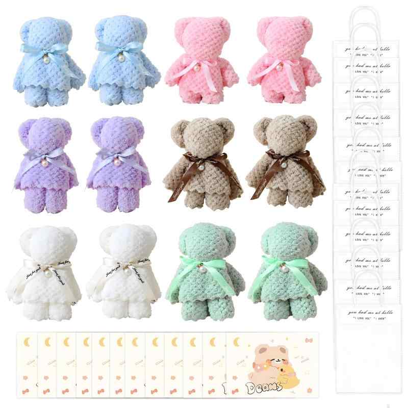 [TUAHOUS] プチギフト ハンカチ ギフト 女性 タオルハンカチ 12個セット（カード/グリーティングカード..