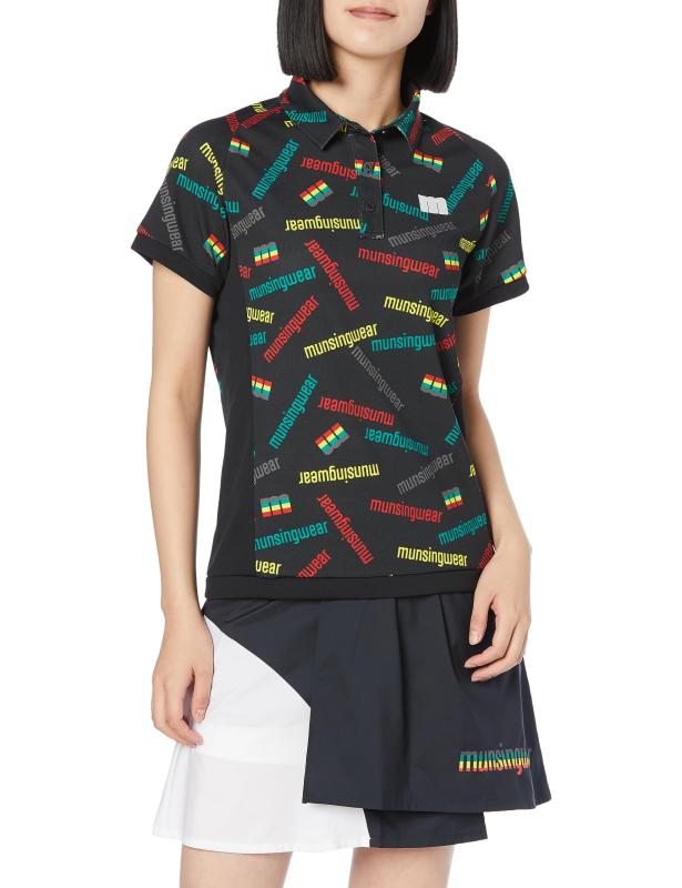 [マンシングウェア] 半袖シャツ 【ENVOY】 総柄プリント 高速ドライ 吸汗速乾 ゴルフ MEWWJA02 レディ..