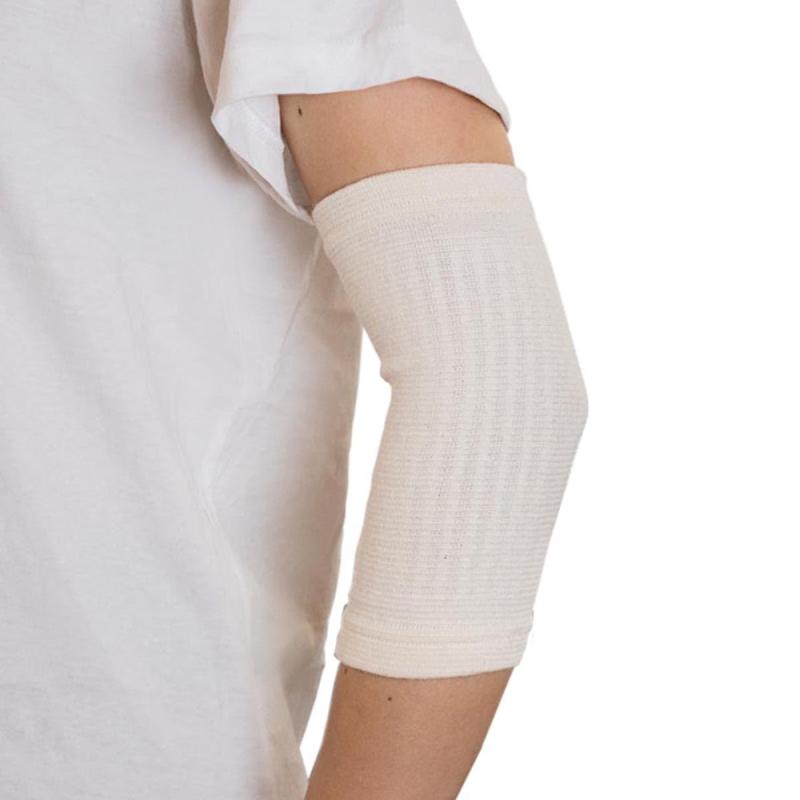 BS岩盤浴 綿ひじウォーマー ブラックシリカ (ホワイト) 6733-F-L