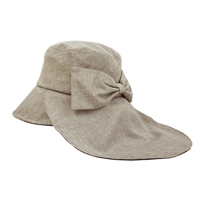 [エンプレットベール] まるで日傘のような遮光ハット 日よけでもリボンでも素敵な帽子 完全遮光100% フリーサイズ 56～58cm つば広 日焼け防止 春 夏 UVカット 30代 40代 紫外線対策 接触冷感 洗