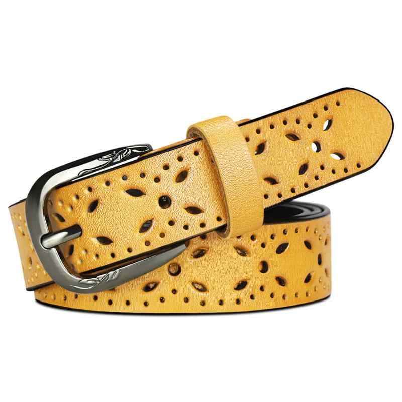 [FUKUYIN] ベルト レディース ベルト 本革 カジュアル 花柄 軽くて おしゃれ 柔らかい 大きいサイズ レザーベルト プレゼント