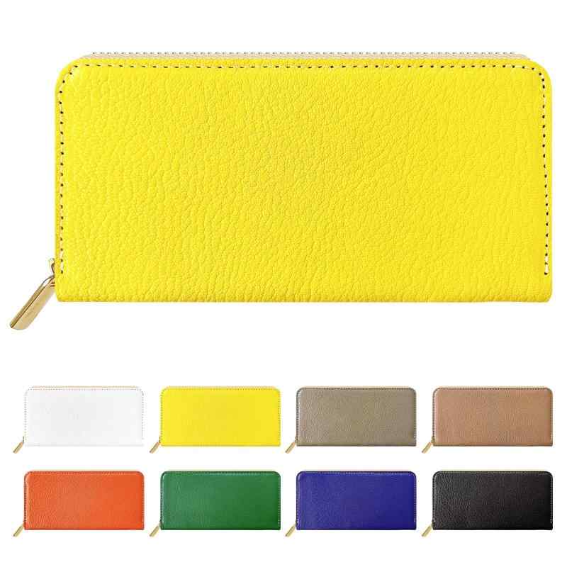 [トレンディヤマギシ] フランス産 シェーブルレザー 本革 長財布 フランスレザー ラウンド型 財布 ラウ..