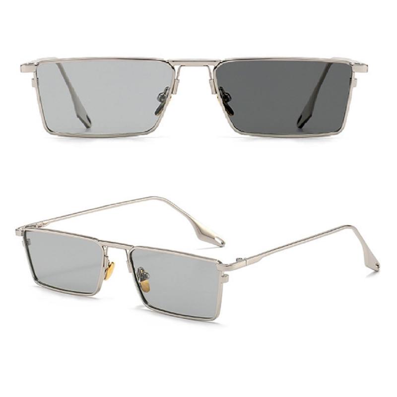 [REONAS] サングラス 偏光 + 調光 変色 + uvカット レンズ スクエア メタル 芸能人 ドライブ/ゴルフ/釣り/スクエア