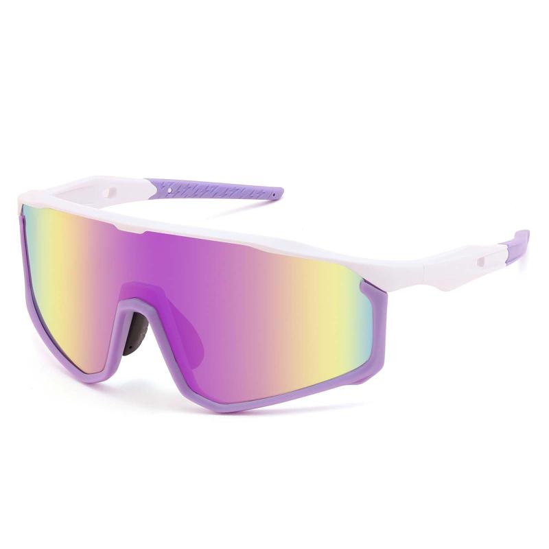 楽天つかさストア[FEISEDY] スポーツサングラス ワンレンズ 調節可能ノーズパッド メンズ レディース PCフレーム UV400保護 紫外線カット 防滑テンプル 人体工学設計 自転車 登山 釣り ゴルフ ランニング ドライ