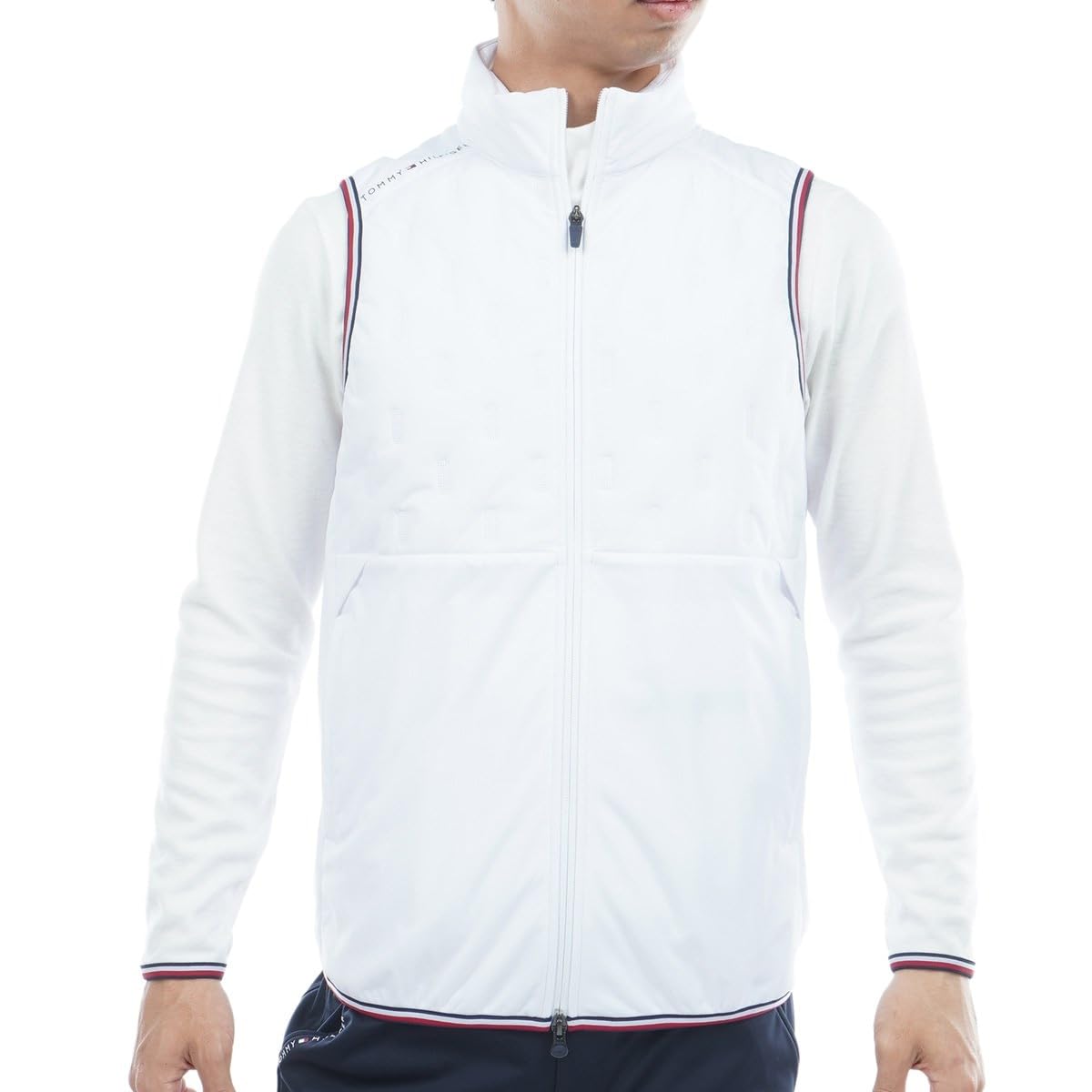 TOMMY HILFIGER GOLF Men's Golf Wear High-Frequency Padded Quilted Vest White Size M THMA577