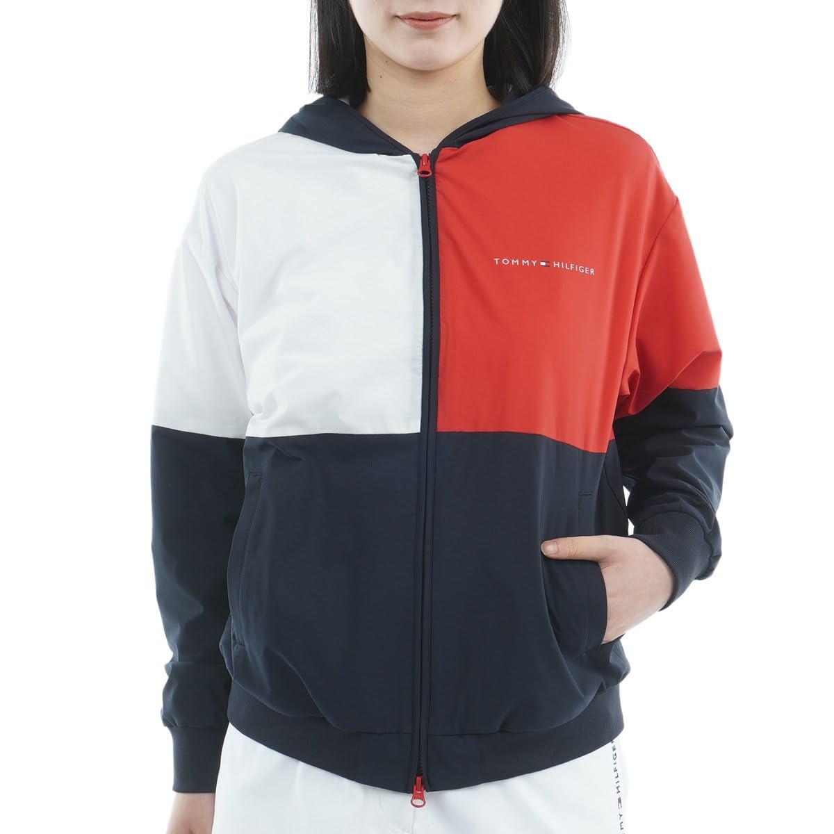 [トミー ゴルフ] ウィンドブレーカー TOMMY HILFIGER GOLF(トミー ヒルフィガー ゴルフ) レディースゴルフウェア トリコ ウィンドジャケット ネイビー Sサイズ THLA569 S