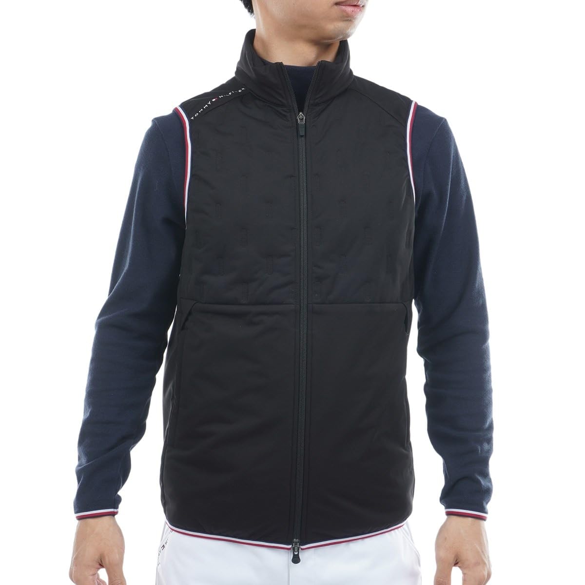 TOMMY HILFIGER GOLF Men's Golf Wear High-Frequency Padded Quilted Vest Black Size M THMA577