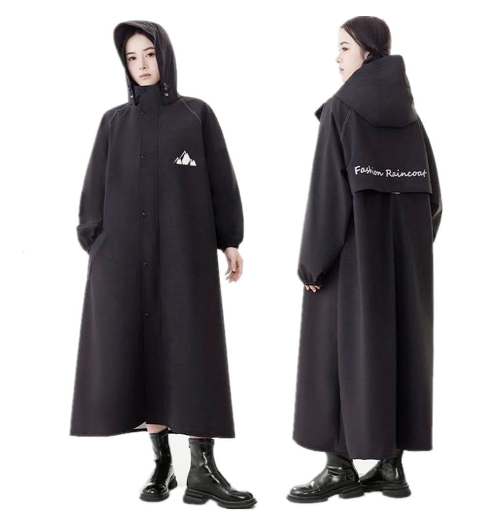 • 【男女兼用ファッションレインコート＆新型防水高通気性レインコート】他のレインコートとは異なり、当社のレインコートは高品質のポリエステルポンジー生地を採用し、柔らかく着心地が良く、内側のメッシュは通気性に優れているため、蒸れや不快感を感じません。厚手で丈夫、柔らかく破れにくく、完全防水なので、大雨でも安心です。コンパクトに折りたたんでカバーに収納できる収納バッグ付きで、持ち運びに便利です。 • 【優れた防水・防風性能】TPUコーティングにより、このおしゃれなサイクリングレインコートの防風・防水性能がさらに向上し、10000mmの耐水圧を備え、突然の雨や強風にも耐えられます。このレディースレインコートは軽量で、便利な収納バッグが付属しています。自転車やモペットにおすすめ！バックパックと一緒に着用できます！ • 【伸縮性のある袖口、反射文字、拡張サイクリングレインコート】サイクリングレインコートの拡張デザインは、全身を安全に覆い、足からの雨の跳ね返りを効果的に防ぎます。レインコートの袖口の伸縮性のあるプリーツは、雨や風の侵入を効果的に防ぎます。夜間の安全性を考慮し、背面の反射文字は車や他の車両からの視認性を高め、夜間の走行の安全性を向上させます。 • このレインコートは高い機能性とデザイン性を兼ね備えており、雨の日の走行時に機能やスタイルを妥協したくない方に適しています。通勤や通学、サイクリングやバイク、さまざまなアウトドア活動などの日常使い、キャンプ、釣り、ハイキングなどのアウトドア活動に最適です。