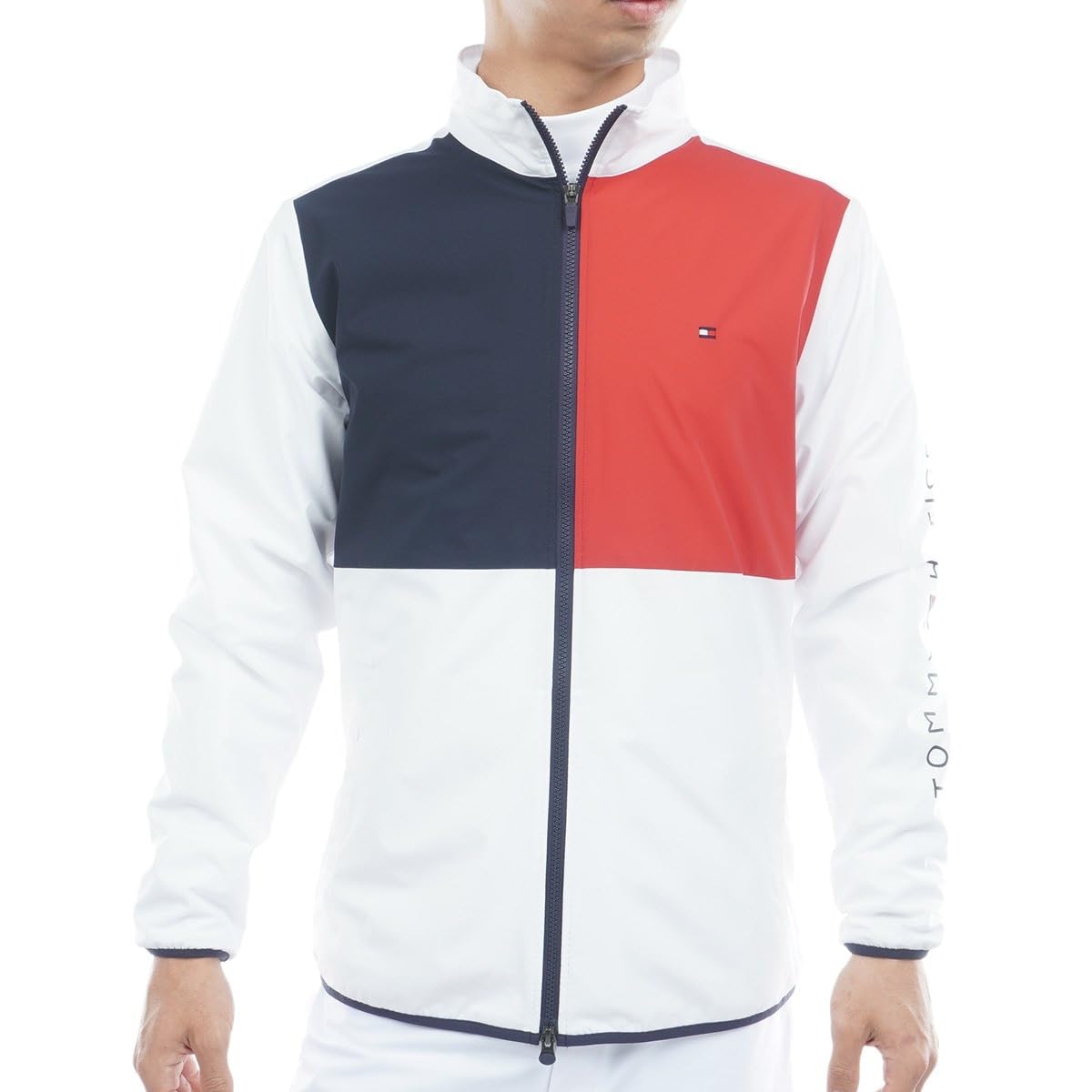[Tommy Golf] Windbreaker TOMMY HILFIGER GOLF Men's Golf Wear Color Block Wind Jacket White Size M THMA567 M