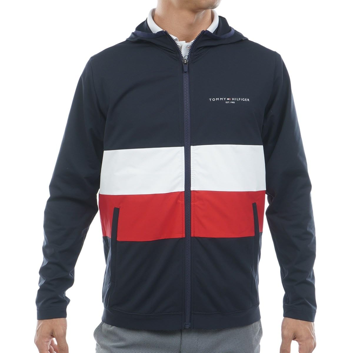 TOMMY HILFIGER GOLF Men's Golf Wear Sweat Hoodie Jacket Navy Size L THMA559