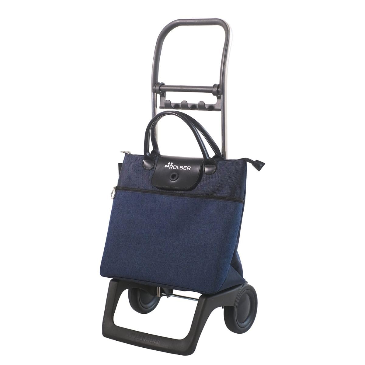 • 【商品仕様】サイズ：幅41×奥行30×高さ82.5cm(組み立て時)、幅41×奥行14×高さ82.5cm(折り畳み時)、幅41×奥行15×高さ34cm(バッグ)、容量：21-32L、素材：本体：ポリプロピレン、フレーム部：アルミ 、車輪：ポリプロピレン、EVA、バッグ本体：ポリエステル(PVCコーティング)、バッグ底板：繊維板、フレーム/スペイン・バッグ/ベトナム製 • 【バッグ単体でも使いやすいショッピングカート】BELEZA(ベレーザ)は『美しさ』を意味します。ショッピングに出かけるとき、ランチをするとき、おしゃれをするとき、道行く人々があなたに憧れ、羨む。BELEZAと一緒にいるとき、いつも美しく、素敵な姿であってほしい。そんな想いから生まれました。バッグ単体でも使用しやすいスタイリッシュなデザインがどんなコーディネートでも合わせやすいおしゃれなショッピングカートです。 • 【圧倒的な軽さとなめらかな走行】フレームにアルミニウムを使用しており、一般的なカートに比べて圧倒的な軽さ！タイヤには耐衝撃性が高く、柔軟性、弾力性を兼ね備えたEVA樹脂を使用。走行音が静かで滑らかな走行を可能にします。 • 【カートに必要な機能を備えながらスタイリッシュなデザイン】バッグがカートから取り外し可能でバッグ単体としても使いやすいデザイン。ハリのある肉厚な持ち手は光沢があり上品さがあります。バッグ内側には目隠しの巾着袋が付いており、21L～最大32Lまで容量が増やせるので、まとめ買い時にも安心なサイズ感です。底板付でしっかり強度がありたくさんいれても安定感があります。ボタン式のミニフラップのROLSERロゴがワンポイントになります。バッグ前面にファスナータイプの大型ポケット、背面にファスナーポケット付き。お財布や折りたたみ傘などすぐ出したいものを入れておけます。バッグ内側は水や汚れに強いPVC加工。店内カートに掛けられる専用フック付きでお買い物中のショッピングカートの置き場に悩みません。専用フックはバッグや入りきらなかったトイレットペーパーなどの大物をひっかけることもできて便利です。カートは折り畳みができコンパクトに収納ができます。 • 【ROLSER(ロルサー)】1966年にスペインで誕生したショッピングカートの老舗メーカー。アルミの曲げ技術と鞄の縫製技術を合わせ、デザインから組立まで全て自社工場で行います。その高い品質・優れたデザイン性がヨーロッパをはじめ、世界中で高い評価を受けています。スペイン生まれのROLSERは、軽くてシンプル。誰もが使いやすい。アルミフレームとEVAタイヤが颯爽で軽快な走りを実現し、日常のあらゆるシーンに快適さを提供します。今日という日をより便利にするために。ROLSERはサスティナビリティと環境への配慮を大切にし、人々の生活を楽にします。